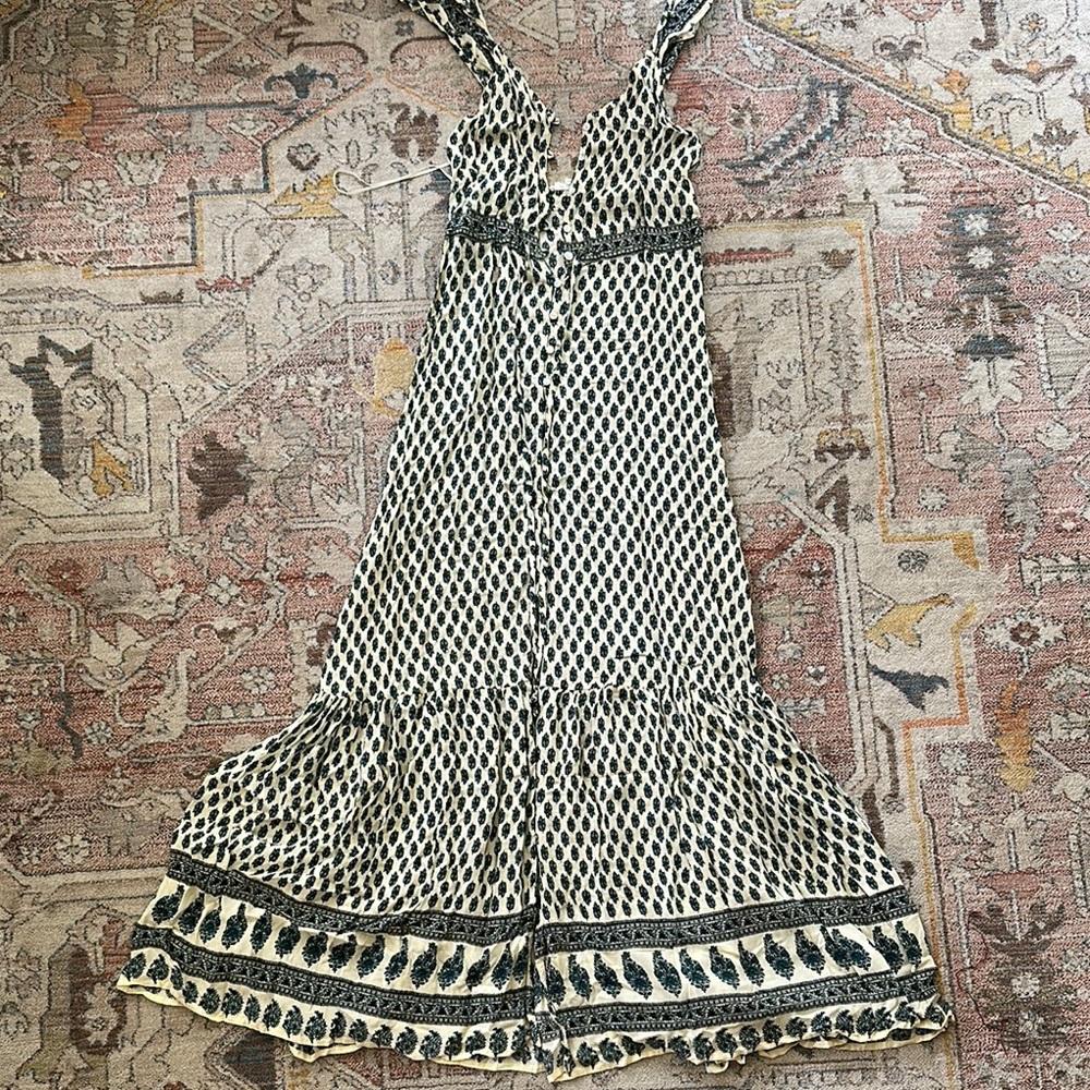 Cotton Candy Black and Cream Maxi Dress